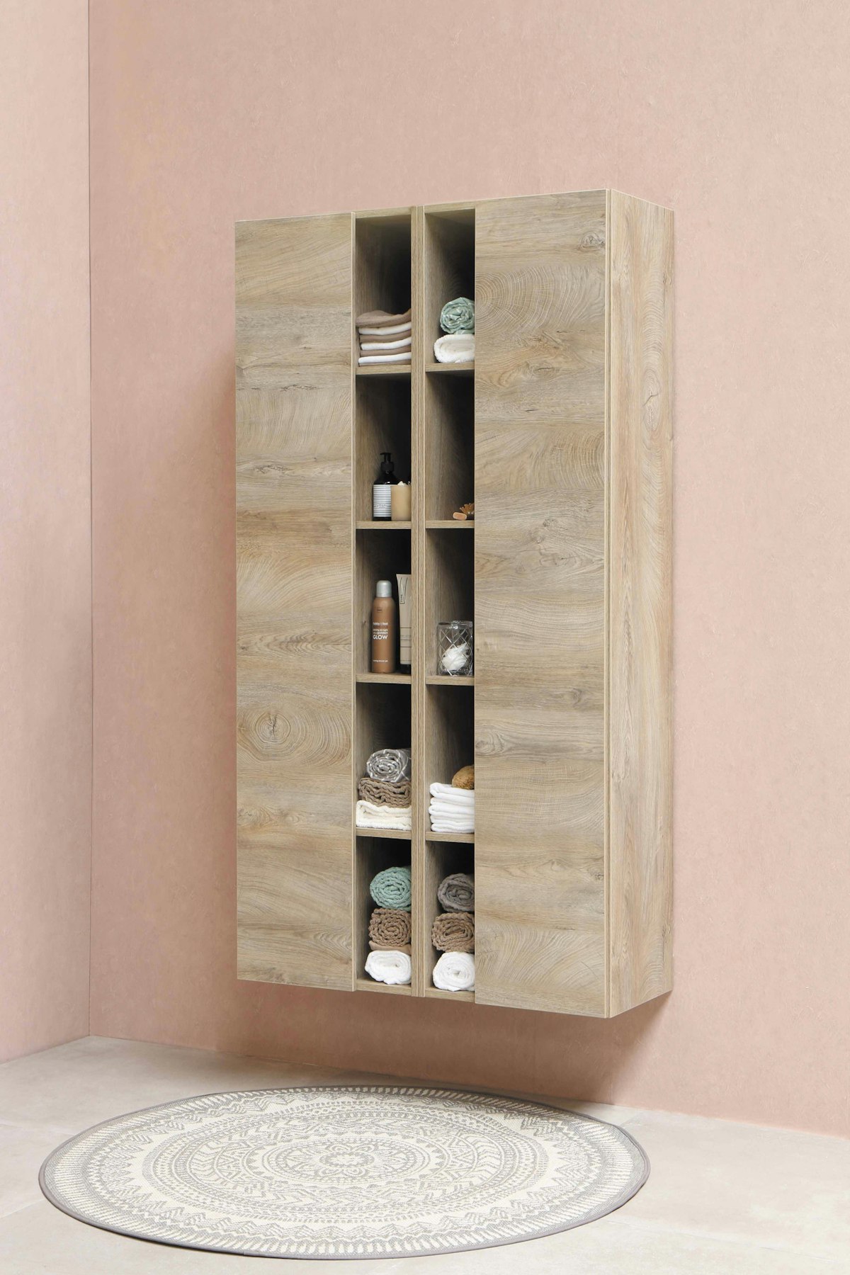 Bespoke custom walk-in closet system with integrated LED lighting and built-in dresser island